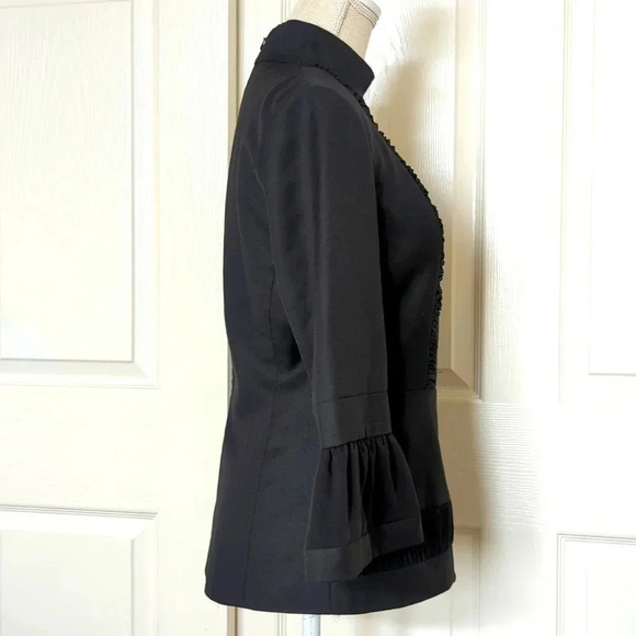 Tory Burch Black Mock Neck Three-quarter Sleeve Blouse - Picture 3 of 6